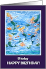 8th Birthday with Mermaids and Fishes card