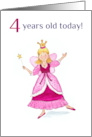 4th Birthday with Fairy Princess Dressed in Pink card