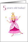 5th Birthday with Fairy Princess Dressed in Pink card