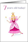7th Birthday with Fairy Princess Dressed in Pink card