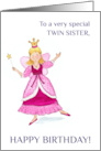 Twin Sister’s Birthday with Fairy Princess card