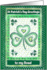 For Boss St Patrick’s Greetings with Shamrocks card