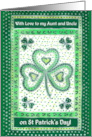 For Aunt and Uncle St Patrick’s Day Greetings with Shamrocks card
