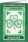 St Patrick’s Day Belated Greeting with Shamrocks card