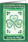 St Patrick’s Day Greeting Across the Miles with Shamrock card