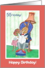 55th Birthday Wishes with Cute Rabbit card