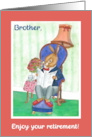 Brother’s Retirement Cute Rabbit Relaxing card