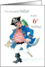 Godson’s 6th Birthday with Pirate and Parrot card