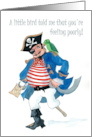 Get Well Wishes with Pirate and Parrot card