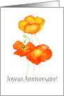 Birthday Greetings in French with Iceland Poppies Blank Inside card