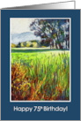 75th Birthday with Evening View Across the Meadows card