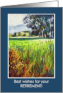 Retirement Best Wishes with Meadows in Evening Sunlight card