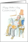 Father’s Day Godfather Relaxing with Newspaper Blank Inside card