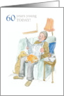 60th Birthday Light-hearted with Man Reading Newspaper card