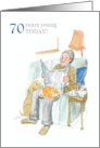 70th Birthday Lighthearted with Man Reading Newspaper card