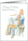 For Brother Birthday Lighthearted Man Reading Newspaper card