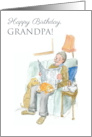 For Grandfather in Law Birthday Lighthearted Man Reading Newspaper card
