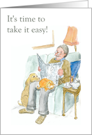 Retirement Greetings with Man Reading Newspaper card