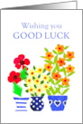 Good Luck Wishes with Bright Flowers Blank Inside card