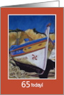 65th Birthday Algarve Fishing Boat Soft Pastel Painting card
