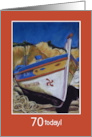 70th Birthday Algarve Fishing Boat Soft Pastel Painting card