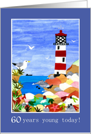 60th Birthday Greetings with Lighthouse card