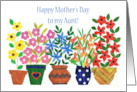 For Aunt Mothers Day Greeting with Colourful Flowers card