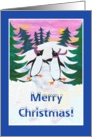 Skating Penguins Christmas Card