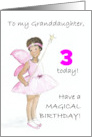 Granddaughter’s Custom Age Birthday with Black Fairy in Pink card
