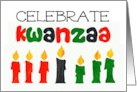 Kwanzaa Celebration with Red Black and Green Candles card