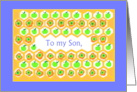Son’s Rosh Hashanah Greetings Honeycomb Apples Persimmon card