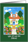 New Home Best Wishes Swedish Greeting with Pretty Cottage card