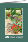 65th Birthday Bright Red Geraniums and White Daisies card