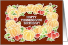 Thanksgiving Birthday Greeting with Pumpkins and Apples card