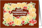 For Mom and Dad at Thanksgiving with Pumpkins and Apples card