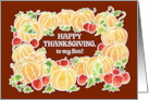For Son at Thanksgiving with Pumpkins and Apples card