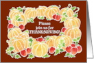Thanksgiving Invitation with Pumpkins and Apples Blank Inside card