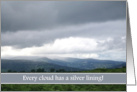 Encouragement with Silver Lining to Clouds Over Mountains card
