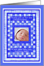 New Baby Boy Christening Invitation Photo Card