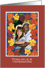 Thanksgiving Invitation Photo Card, Autumn Leaves card