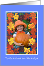 Thanksgiving Photo Card for Grandparents, Autumn Leaves card