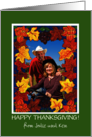 Thanksgiving Photo Upload and Custom Name with Fall Leaves card