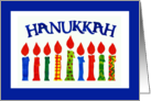 Hanukkah Greetings with Brightly Coloured Candles card