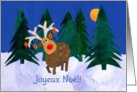 French Christmas Reindeer Card