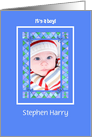 New Baby Boy Announcement Photocard card