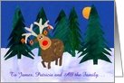 Custom-front Christmas Card for a Anyone, Funny Reindeer card