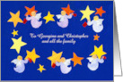 Custom Front Christmas Greeting with Angels Polishing Stars card