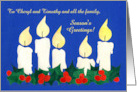 Custom Front Christmas Greeting with Candles and Holly card