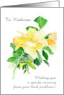 Custom Front Get Well Yellow Dreaming Spires Roses card