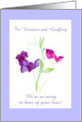 Custom Front Sympathy with Watercolour Sweet Peas card